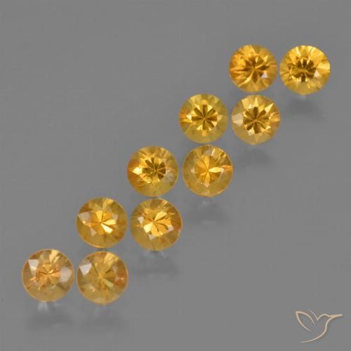 Naranja dorado intenso Zafiro Gema - 0.2ct Corte Diamante (ID: 423765)