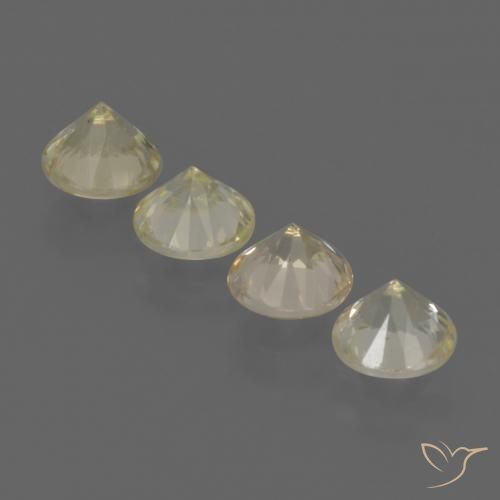 Sapphire Gemstones in 4.5 mm (calibrated) Size for Sale, Sapphire Stones in Pale Yellow Color