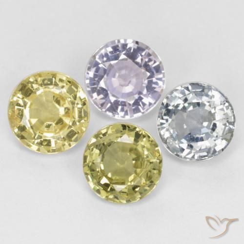 2.67 ctw Multicolor Sapphire Stones, Natural Sapphire in Round Facet Shape for Sale