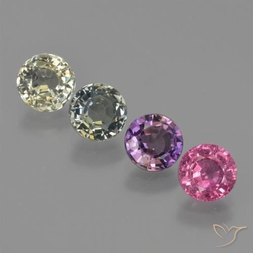 3.13 ctw Multicolor Sapphire Gemstones, Sapphire Gems in Round Facet Shape for Sale.