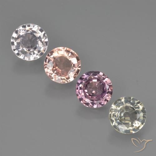 3.06 ctw Multicolor Sapphire Gemstones, Sapphire Gems in Round Facet Shape for Sale.
