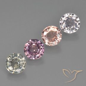 3.06 ctw Multicolor Sapphire Stones, Natural Sapphire in Round Facet Shape for Sale