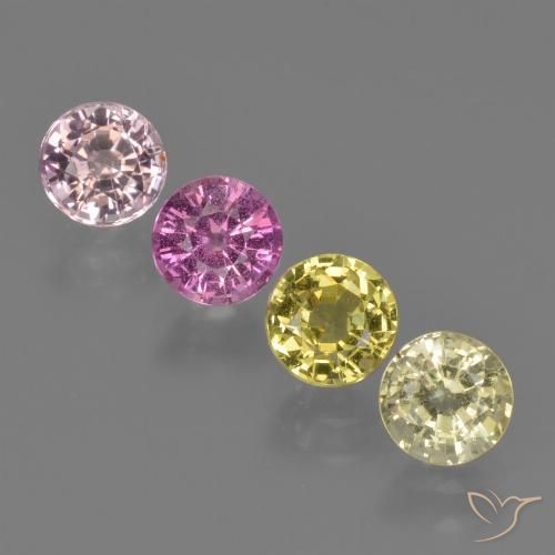 Многоцветный Сапфир Камень - 0.7ct Круглая Фасетная Огранка (ID: 423853)