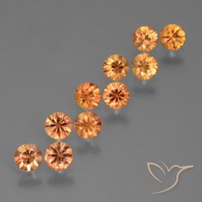 2.18 ctw Orange Sapphire Stones, Natural Sapphire in Diamond-Cut Shape for Sale