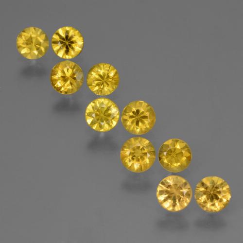 Honey Yellow Сапфир Камень - 0.3ct Бриллиантовая Огранка (ID: 423869)