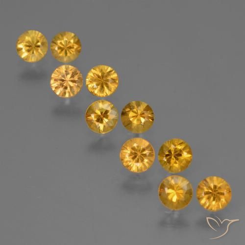Deep Golden Orange Sapphire Gem - 0.2ct Diamond-Cut (ID: 423872)