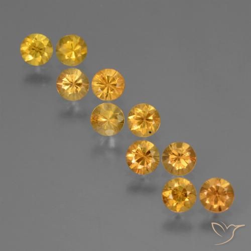 Dark Golden Сапфир Камень - 0.2ct Бриллиантовая Огранка (ID: 423873)