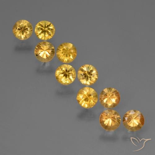 Deep Golden Orange Sapphire Gem - 0.2ct Diamond-Cut (ID: 423874)