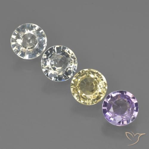 Multicolor Sapphire Gem - 0.6ct Round Facet (ID: 423892)