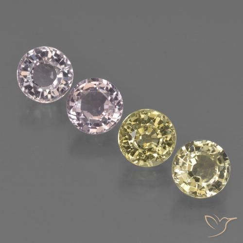 3.60 ctw Multicolor Sapphire Gemstones, Sapphire Gems in Round Facet Shape for Sale.