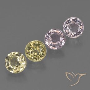 3.60 ctw Multicolor Sapphire Stones, Natural Sapphire in Round Facet Shape for Sale