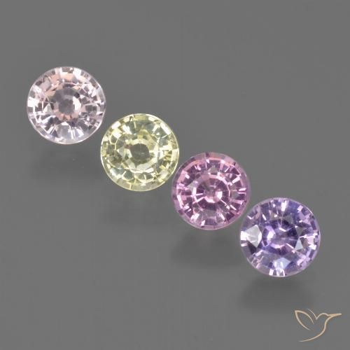 Многоцветный Сапфир Камень - 0.4ct Круглая Фасетная Огранка (ID: 423901)