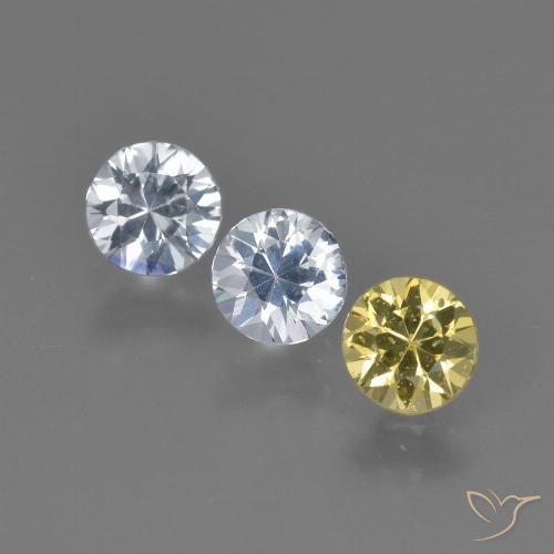Lote de 3 piezas de Zafiro Multicolor Corte Diamante de Tanzania - Tamaño 4,5mm, peso 1,28 ct en total / promedio. 0,43 ct cada uno, Color: Multicolor, Dureza Mohs 9 Adecuado para joyas de uso diario, Piedra natal de septiembre, Photo A