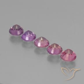 Sapphire Gemstones in 4.5 mm (calibrated) Size for Sale, Sapphire Stones in Deep Lavender Color