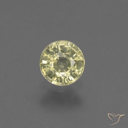 0.39 ct Loose Yellow Sapphire, 4.3 mm Round Cut From Tanzania, Photo A