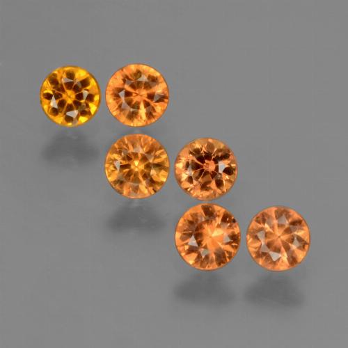 Naranja oscuro Zafiro Gema - 0.3ct Corte Diamante (ID: 423978)