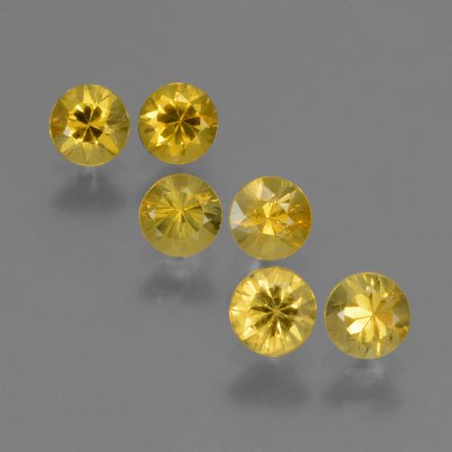 Jaune miel Saphir gemme - 0.3ct Diamant de coupe (ID: 423979)
