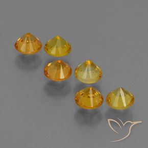 Sapphire Gemstones in 4 mm (calibrated) Size for Sale, Sapphire Stones in Golden Color