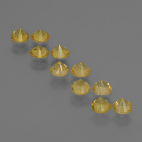 Sapphire Gemstones in 3.7 mm Size for Sale, Sapphire Stones in Deep Yellow Color