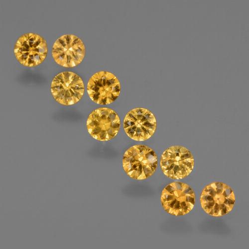 Dorado medio Zafiro Gema - 0.2ct Corte Diamante (ID: 423991)