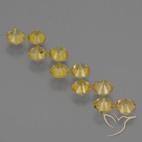 Sapphire Gemstones in 3.9 mm Size for Sale, Sapphire Stones in Honey Yellow Color