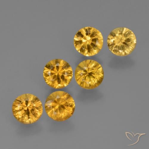 2.27 ctw Golden Sapphire Stones, Natural Sapphire in Diamond-Cut Shape for Sale