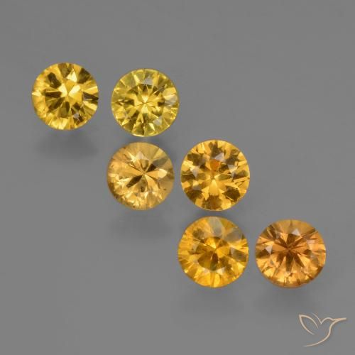 Orange-Gold Сапфир Камень - 0.3ct Бриллиантовая Огранка (ID: 424001)