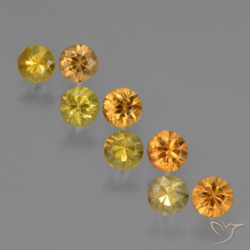 Dorado naranja oscuro Zafiro Gema - 0.3ct Corte Diamante (ID: 424003)