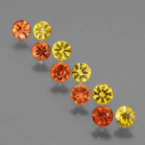 Naranja fuego Zafiro Gema - 0.3ct Corte Diamante (ID: 424026)