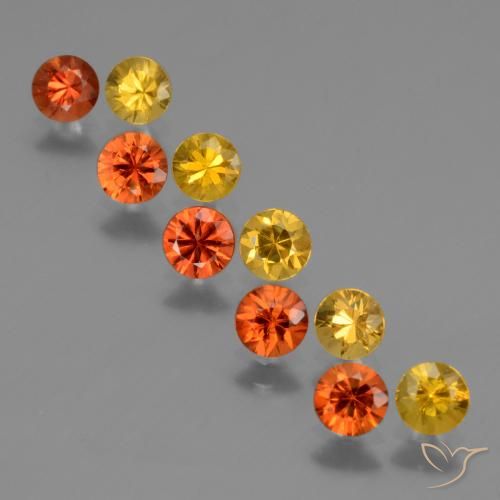 3.10 ctw Orange Sapphire Gemstones, Sapphire Gems in Diamond-Cut Shape for Sale.