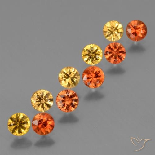 Reddish Orange Sapphire Gem - 0.3ct Diamond-Cut (ID: 424029)