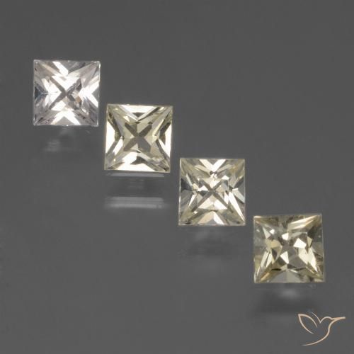 1.37 ct Loose White Sapphire, 3.9 x 3.8 mm Princess Cut From Tanzania, Photo A