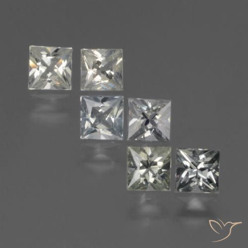1.19 ct Loose White Sapphire, 3.2 x 3.1 mm Princess Cut From Tanzania, Photo A