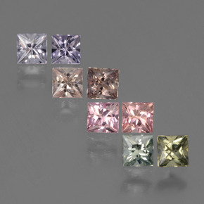 Multicolor Zafiro Gema - 0.2ct Corte Princesa (ID: 424244)