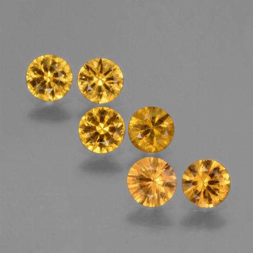 Naranja dorado intenso Zafiro Gema - 0.3ct Corte Diamante (ID: 424287)