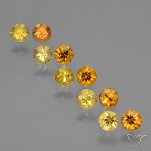 Deep Golden Orange Сапфир Камень - 0.2ct Бриллиантовая Огранка (ID: 424290)
