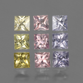 Multicolor Sapphire Gem - 0.2ct Princess-Cut (ID: 424360)