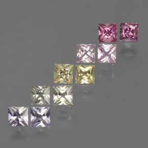 Multicolor Sapphire Gem - 0.2ct Princess-Cut (ID: 424367)