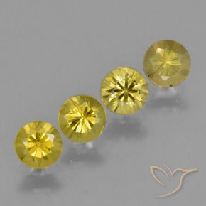 1.56 ctw Yellow Sapphire Stones, Natural Sapphire in Diamond-Cut Shape for Sale