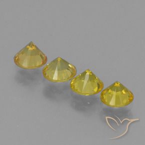 Sapphire Gemstones in 4.3 mm Size for Sale, Sapphire Stones in Medium Yellow Color
