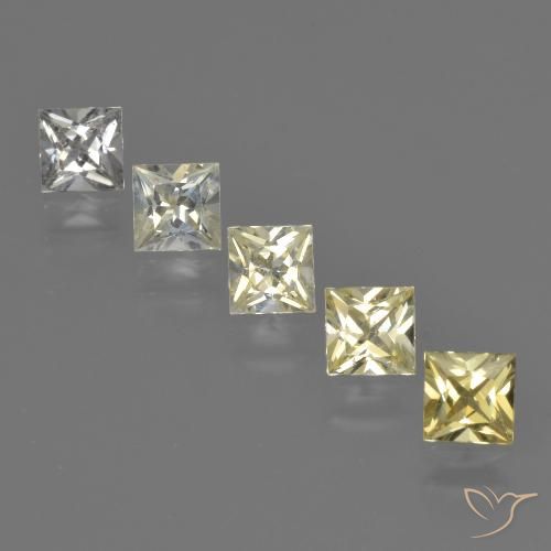 1.67 ct Loose Yellow Sapphire, 3.7 x 3.6 mm Princess Cut From Tanzania, Photo A