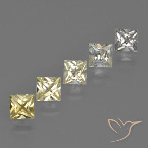 1.67 ctw Yellow Sapphire Stones, Natural Sapphire in Princess-Cut Shape for Sale