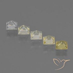 Sapphire Gemstones in 3.7 x 3.6 mm Size for Sale, Sapphire Stones in Light Yellow Color