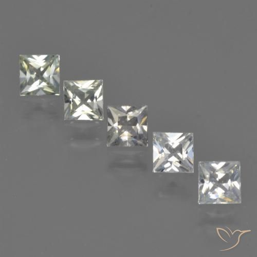 1.21 ct Loose White Sapphire, 3.4 x 3.4 mm Princess Cut From Tanzania, Photo A