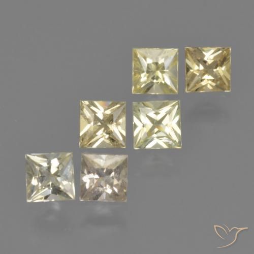 1.60ctw Natural Light Yellow Sapphire, Square, VS