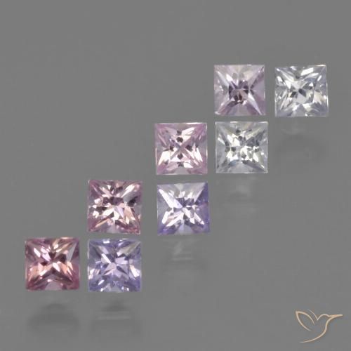 Multicolor Zafiro Gema - 0.2ct Corte Princesa (ID: 424447)
