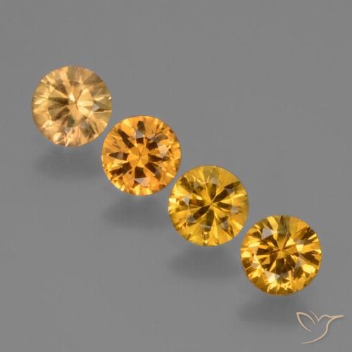 Orange-Gold Сапфир Камень - 0.4ct Бриллиантовая Огранка (ID: 424469)