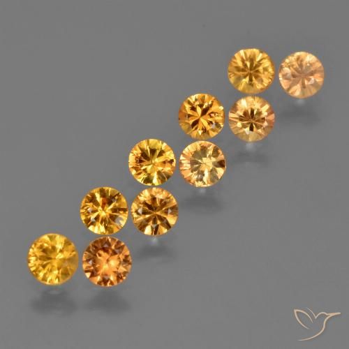 Deep Golden Orange Saphir Edelstein - 0.2ct Diamanten-Schliff (ID: 424605)