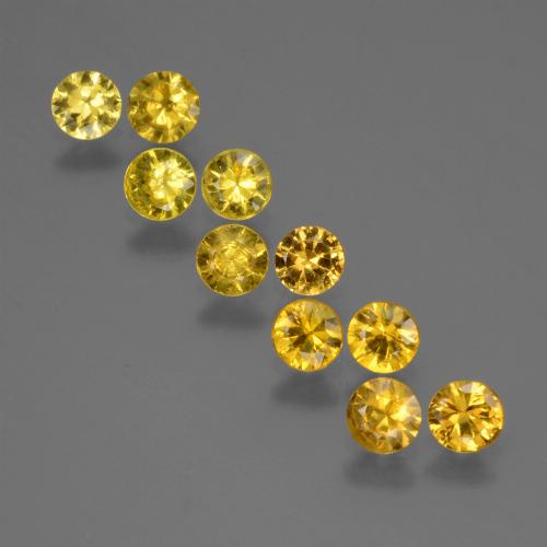 Light Honey Yellow Сапфир Камень - 0.2ct Бриллиантовая Огранка (ID: 424682)