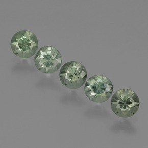 Gris-verde medio Zafiro Gema - 0.3ct Corte Diamante (ID: 425141)